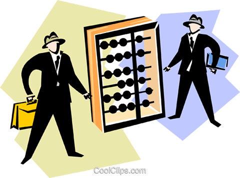 Businessman Standing Beside An Abacus Royalty Free - Clip Art Forensic Accounting (480x356)