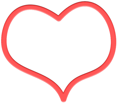 Connected Hearts Clipart - Heart Outline Red Transparent Background (400x400)