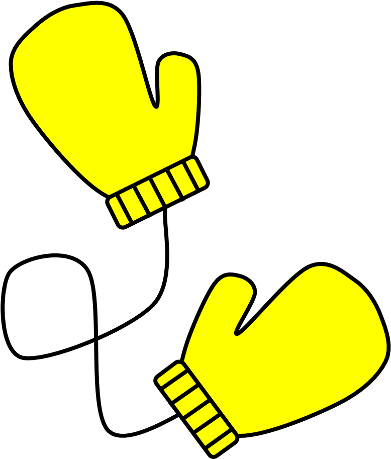 Mittens, Connected, Yellow - Mittens Yellow Clipart (816x1056)