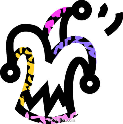 Jesters Hat Royalty Free Vector Clip Art Illustration - Mardi Gras Clip Art (475x480)