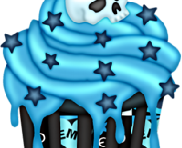 Skull Clipart Cake - Halloween Cupcake Drawing (640x480)