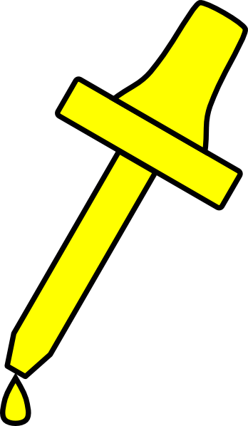 Yellow Eye Dropper Clip Art - Dropper Clipart Black And White (348x598)