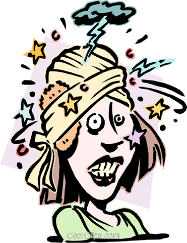 Health And Royalty Free Vector Clip Art - Mom With Headache Cartoon (371x480)