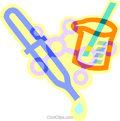 Beaker And Dropper Royalty Free Vector Clip Art Illustration - Science Equipment Clip Art (477x480)
