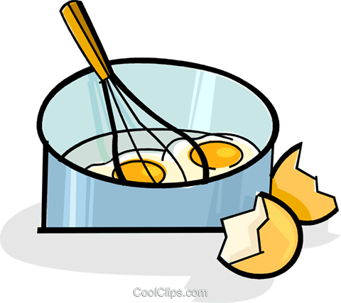 Eier In Einer Pfanne Mit Einem Schneebesen Vektor Clipart - Scrambled Eggs Clip Art (480x427)