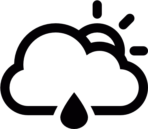 Cloud With Sun And A Raindrop Free Icon - Iconos De Clima Png (512x512)