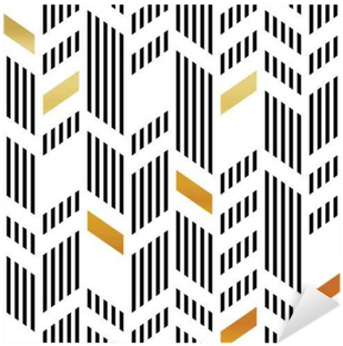 Seamless Gold And Black Chevron Pattern - Black And Gold Seamless Chevron Background (400x400)