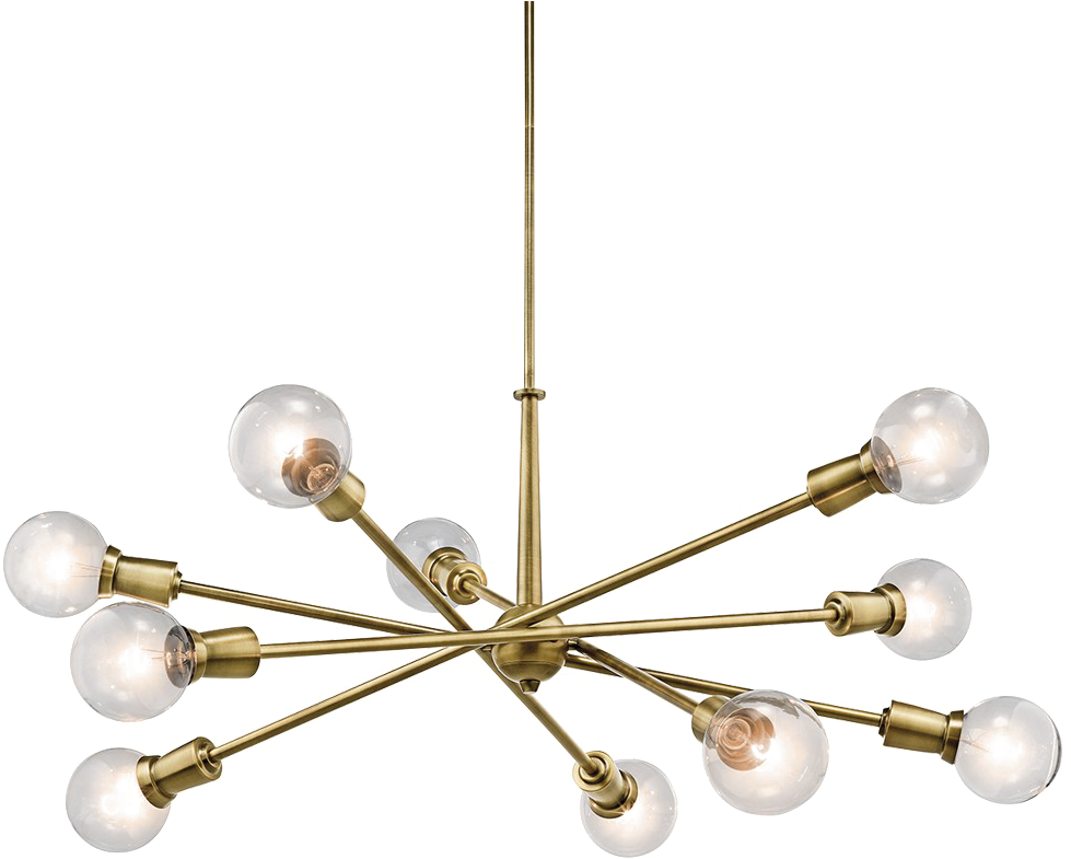 Chandelier Png Clipart - Sputnik Brass Chandelier (979x785)
