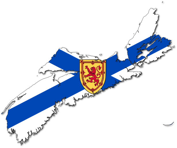 Flag-map Of Nova Scotia - Nova Scotia Flag Map (615x513)