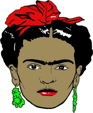 This Is Frida Kahlo, She's My Favorite Painter - Illustration (398x481)