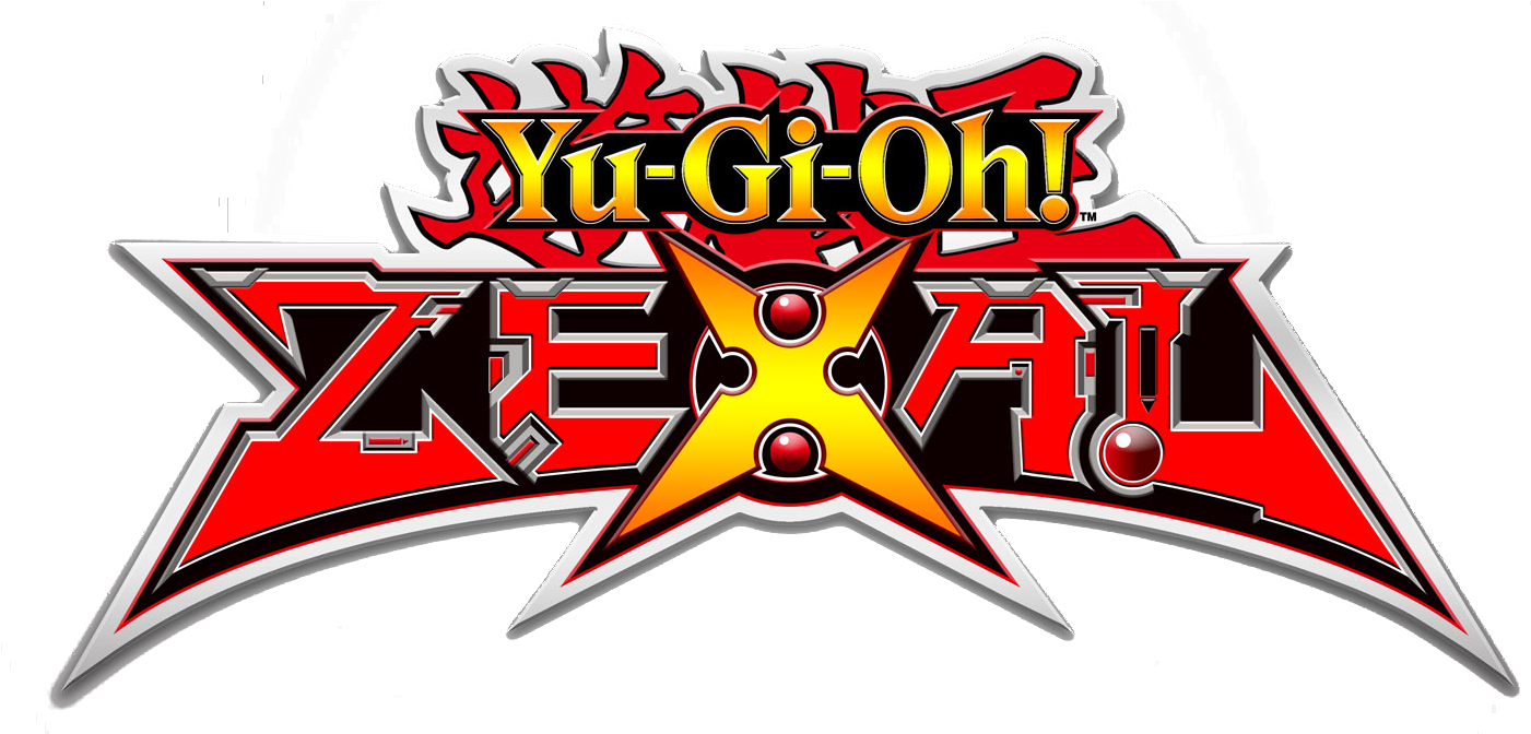 Yu Gi Oh Tm Yugi Mutou Jaden Yuki Red Text Font Logo - Yu Gi Oh Zexal Png (1416x671)