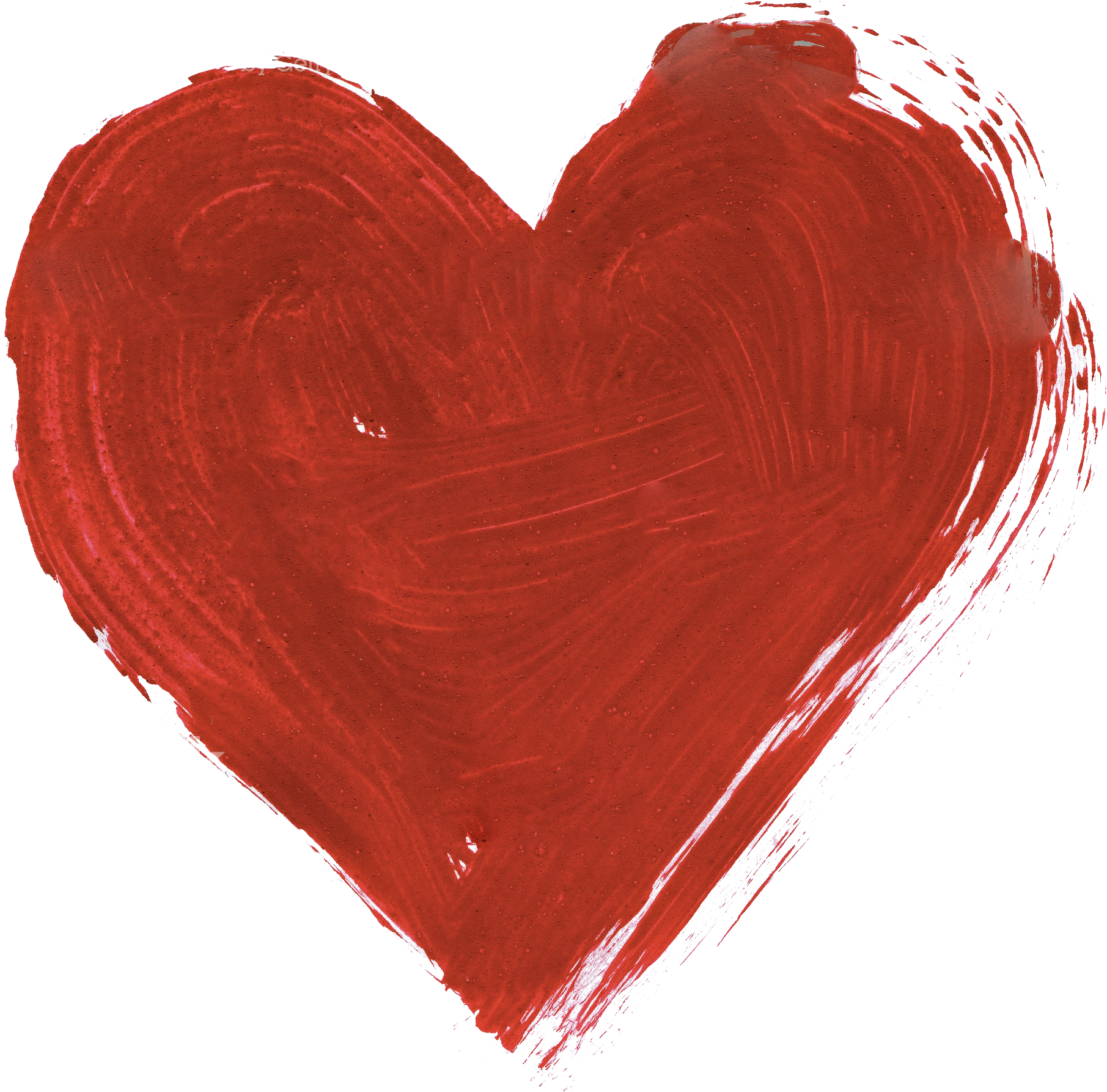 Watercolor Heart Png - Transparent Painted Heart (2048x2048)