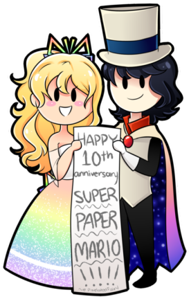 Happy 10th Anniversary To My Absolute Favorite Game - Super Paper Mario Count Bleck And Tippi (400x533)