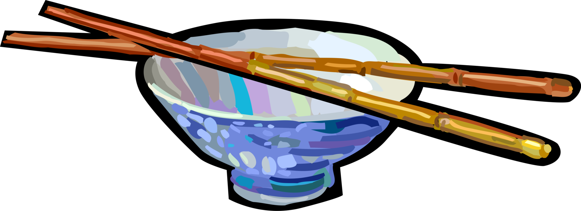 Vector Illustration Of Chinese Cuisine Rice Bowl With - Vector Illustration Of Chinese Cuisine Rice Bowl With (1923x700)