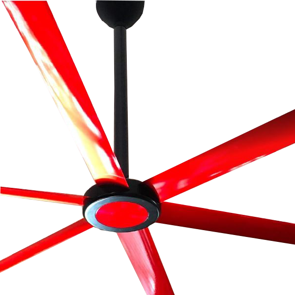 Fan-red - Red Industrial Ceiling Fan (600x600)