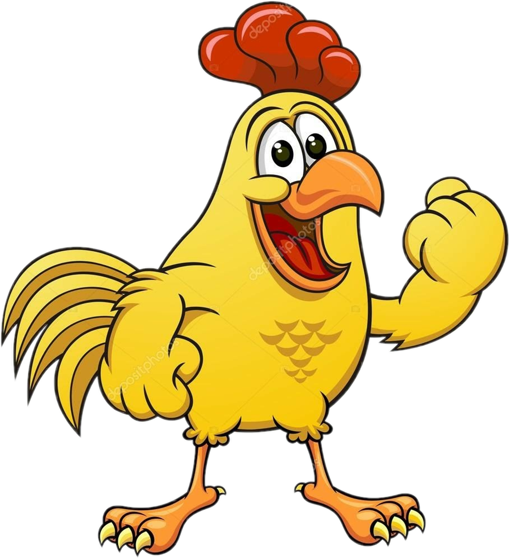 Pollo Sticker - Yellow Chicken Cartoon (1024x1122)