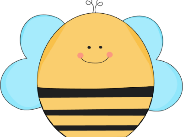 Adorable Clipart Blue Bee - Blue And Pink Bee (640x480)