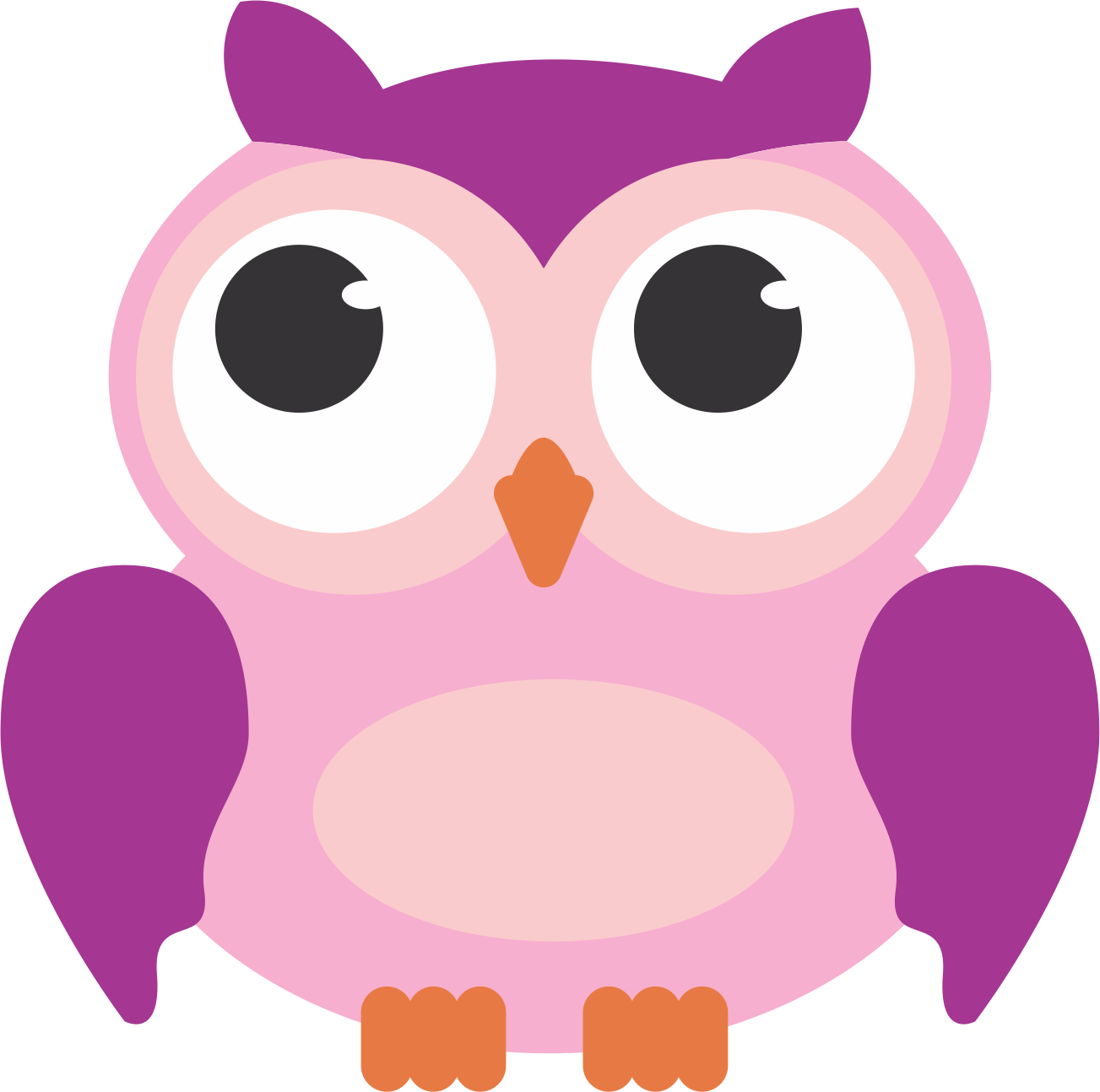 Baby Blue Owl Clip Art - Pink Owl Animation (1303x1294)