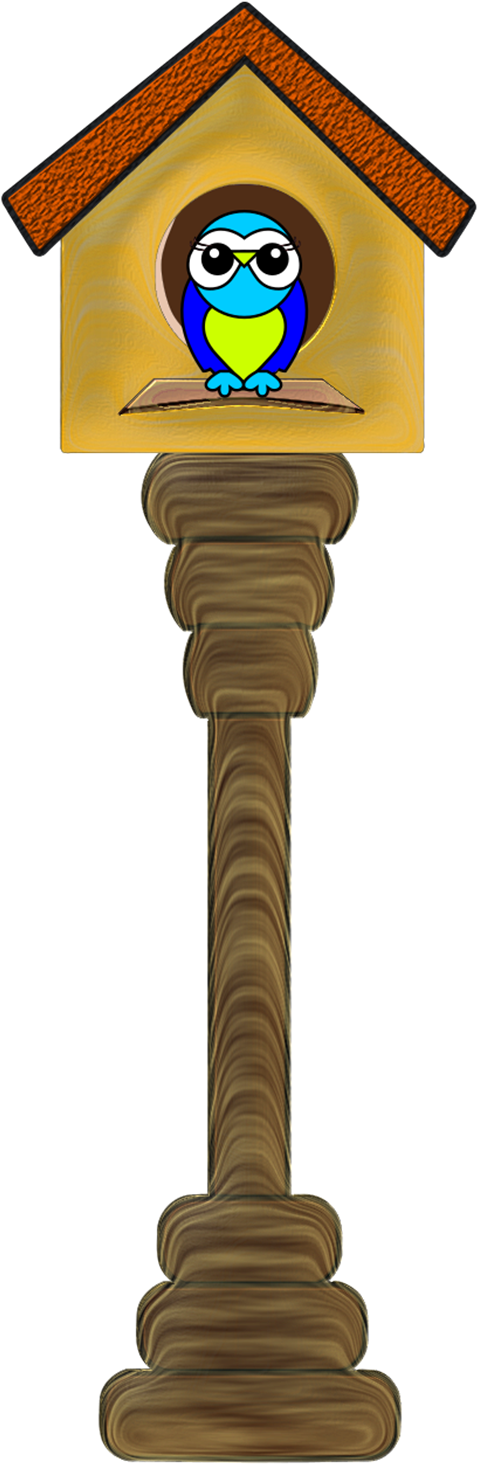 Buho En Pajarera By Creaciones Jean - Cartoon (496x1500)