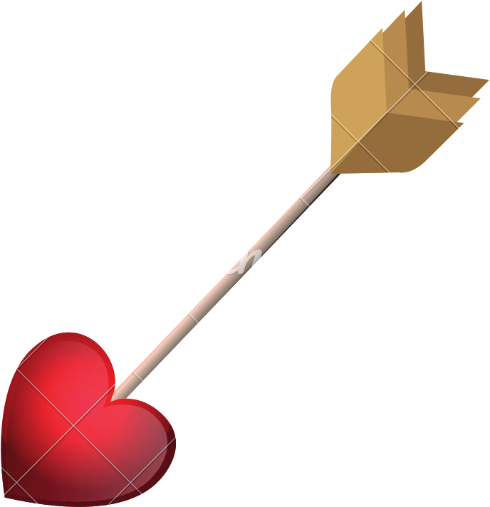 Isolated Cupid Arrow - Heart (800x800)