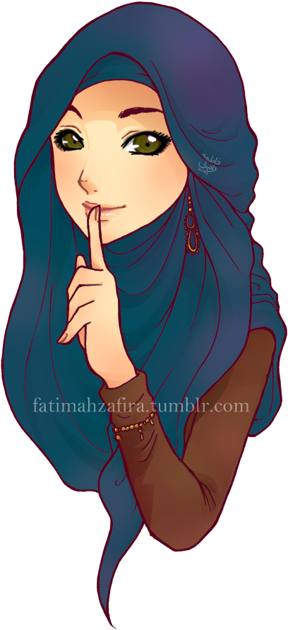 Clipart A Simple Gift For My Lovely Friend - Hijab Cartoon Girl (559x954)