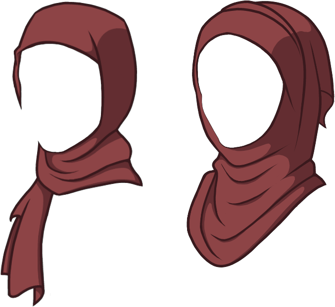 Two Styles Of Hijabs For Kkh And Kkg Ladies - Illustration (687x687)