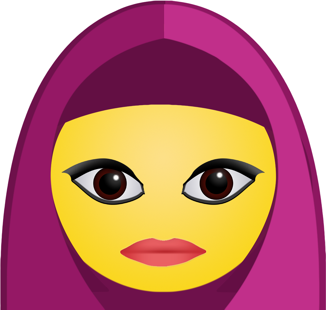 Hijab Emoticons - Smiley (1167x1079)