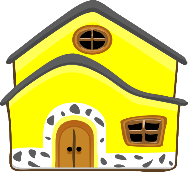 Yellow House Clipart - Clip Art Yellow House (600x548)