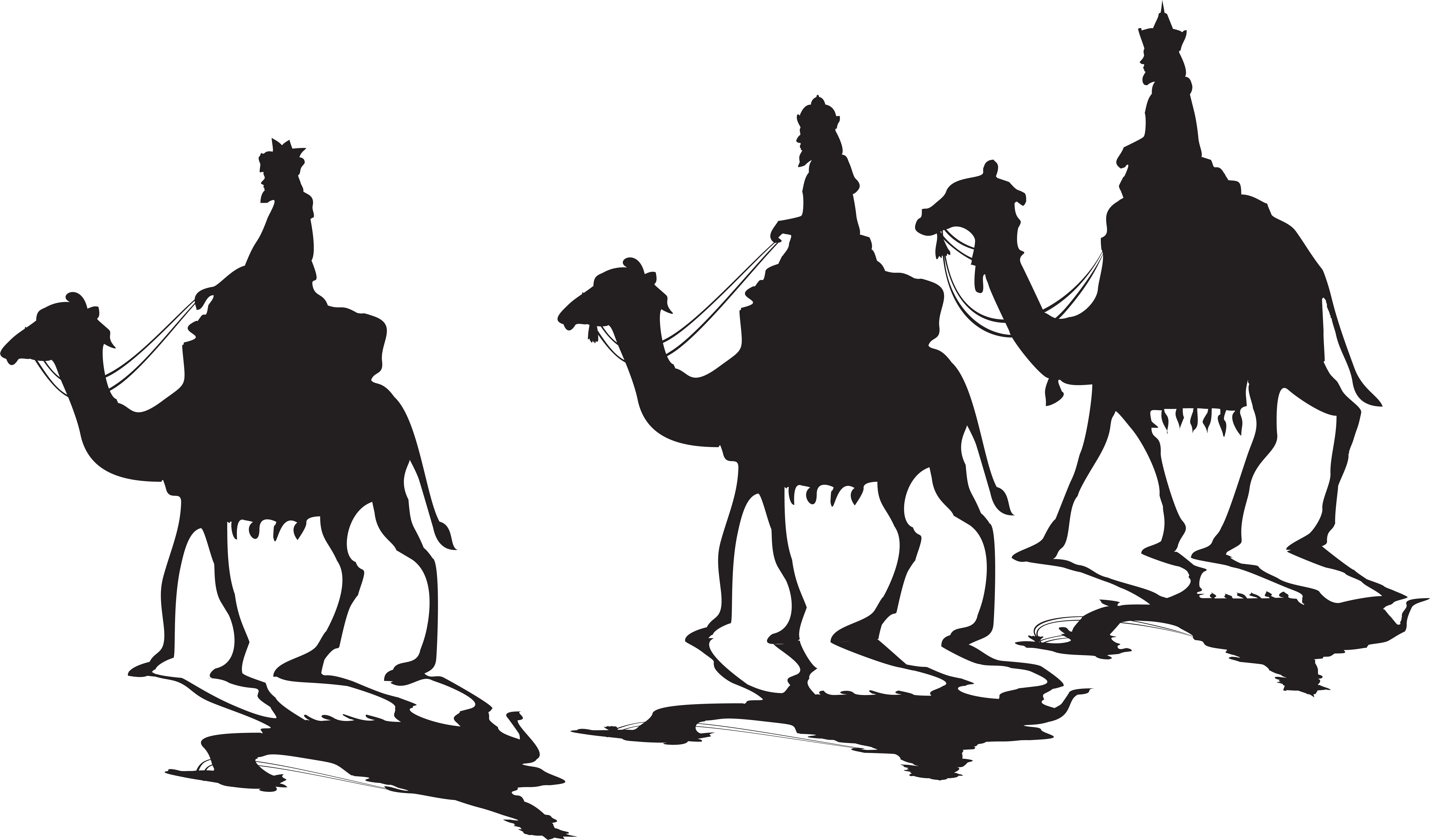 Three Kings Silhouette Png Clip Art - Three Kings Clipart (8000x4700)