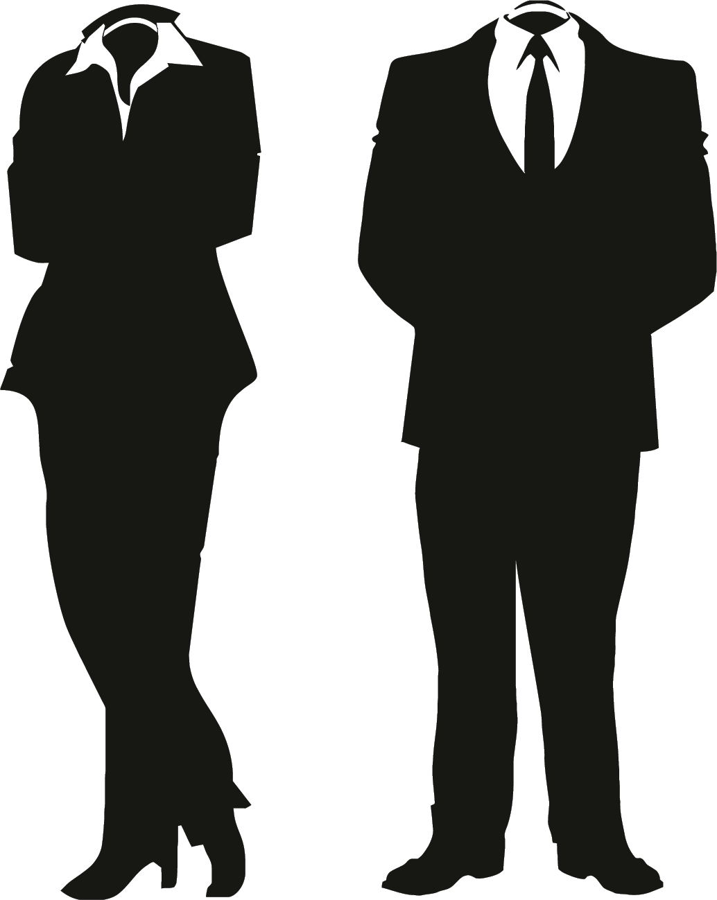Suit Woman Clip Art - Siluetas De Personas Sin Cabeza (1034x1299)