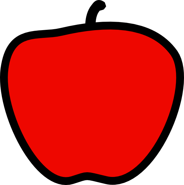 Red Apple - Solid Clipart (594x596)