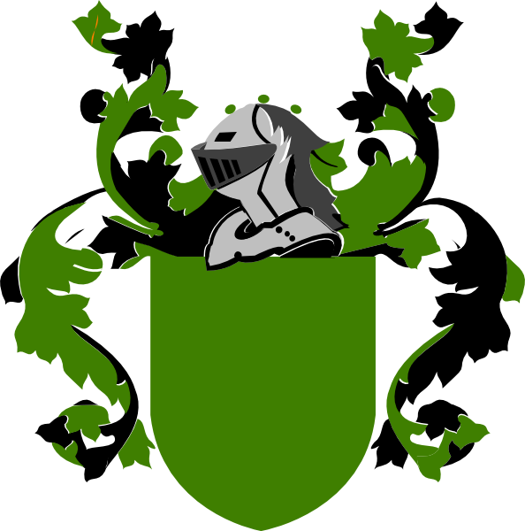 Burley Family Crest Clip Art - Blank Green Coat Of Arms (594x600)