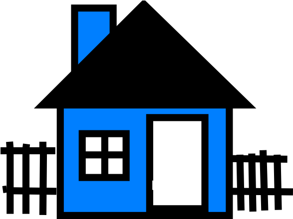Blue House Clip Art - House Clip Art (600x439)