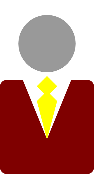 Red Suit & Yellow Tie Clipart - Clip Art (324x599)