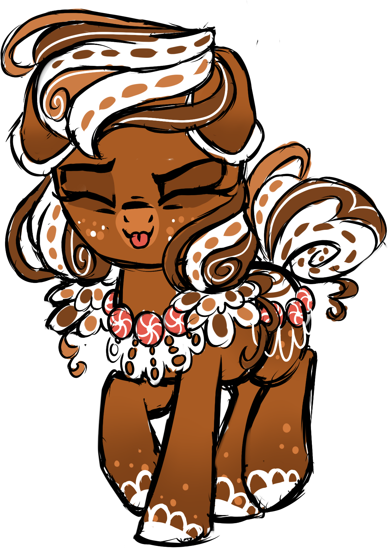 Rainjay-xx, Eyes Closed, Food, Food Pony, Gingerbread - Cartoon (1357x1773)