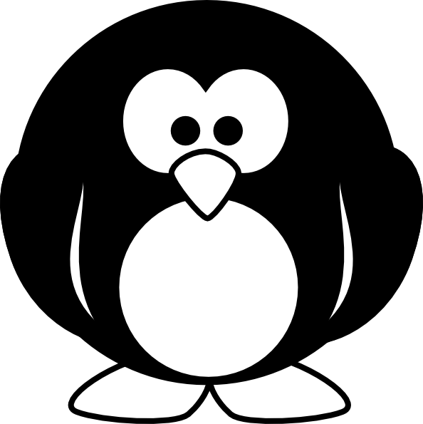Penguin Clipart Black And White - Cute Christmas Things To Draw (594x595)