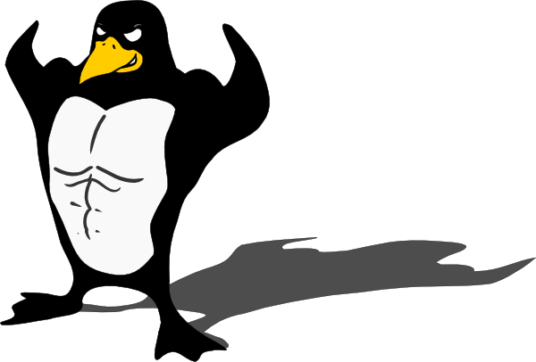 Clipart Info - Muscle Penguin (600x406)