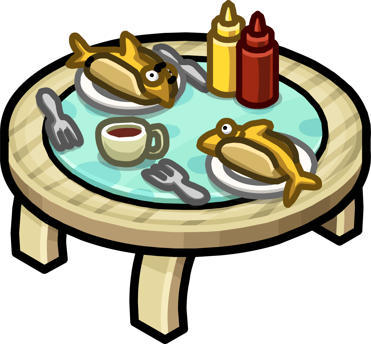 Table For Two - Club Penguin Furniture Table (1475x1369)