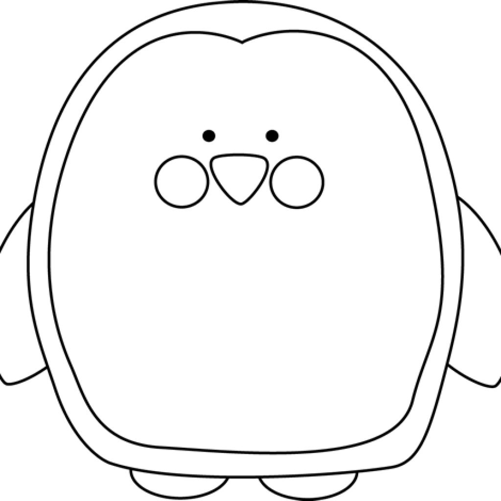 Penguin Clipart Black And White Black And White Penguin - Cute Penguin Clipart Black And White (1024x1024)