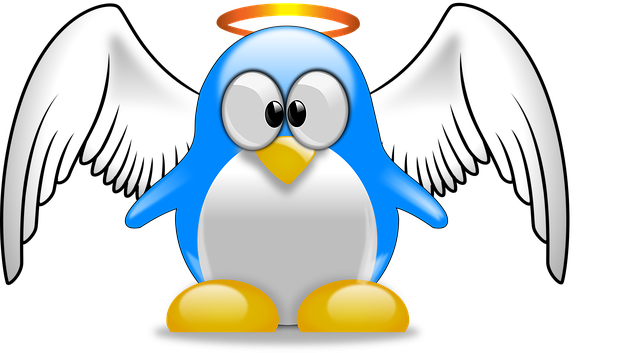 Penguin Tux Animal Bird Cute Cartoon Lux A - Penguin Angel (640x353)