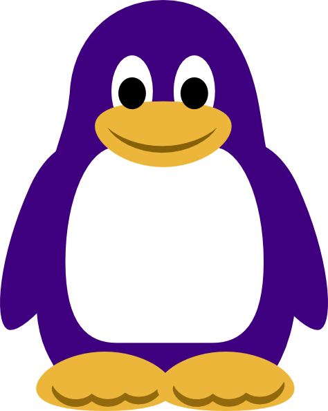 Purple Penguin - Penguin Clipart (474x595)