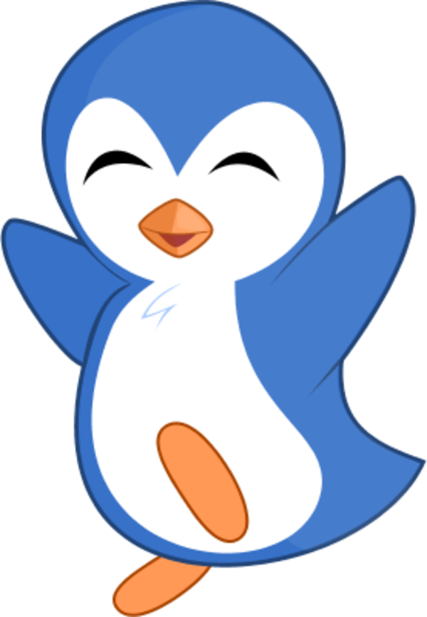 Jumping Baby Penguin - Blue Penguin Clip Art (600x866)