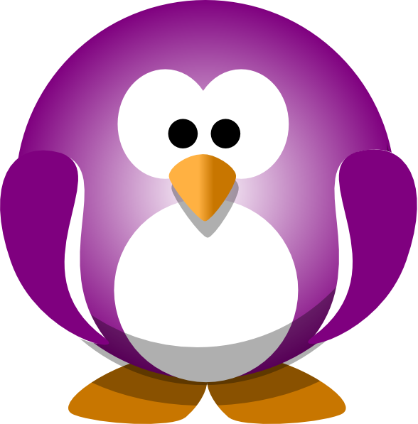 Purple Penguin Svg Clip Arts 588 X 597 Px - Purple Penguin Clipart (588x597)