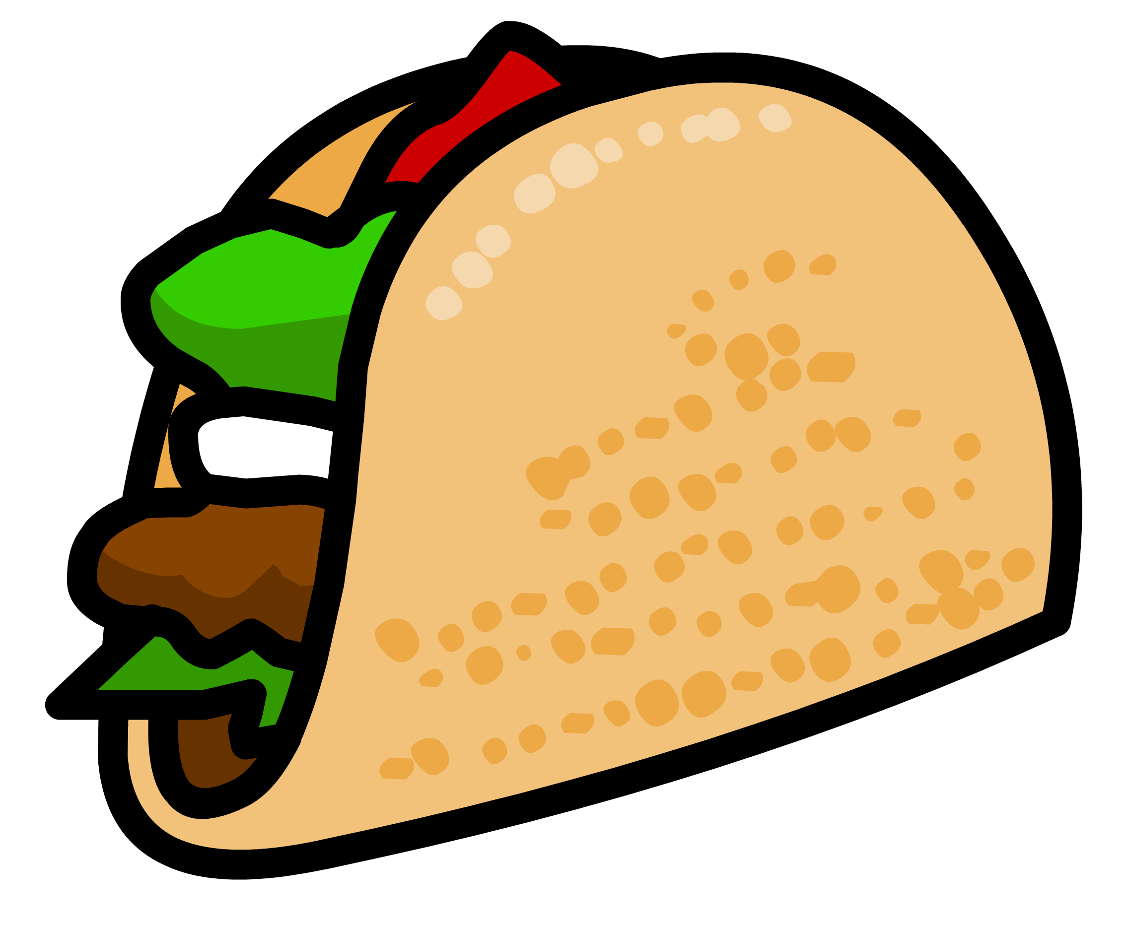 Image Result For Taco Pin Club Penguin - Cartoon Taco Png (2270x1864)