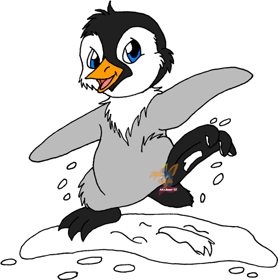 Drawn Penguin Happy Foot Penguin - Mumble Happy Feet Drawing (615x600)