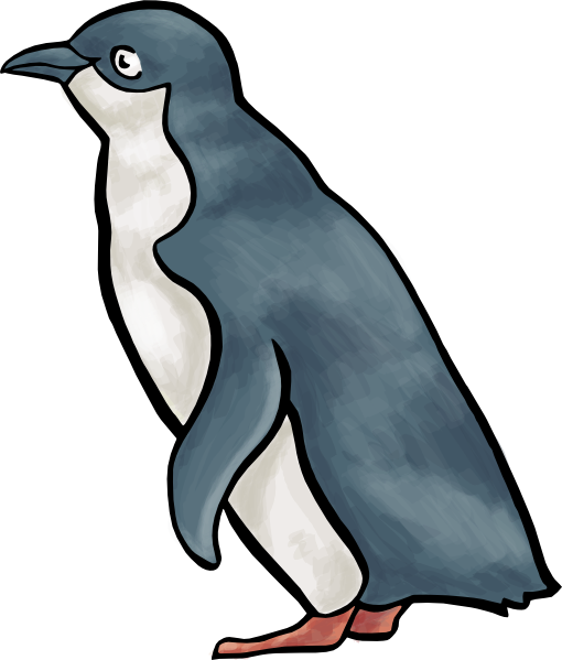 Cartoon Penguin Clip Art - Blue Penguin Clip Art (510x599)