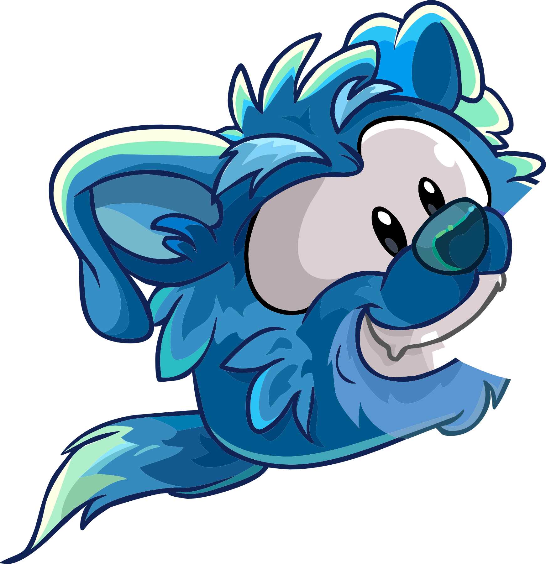 Login April 3 2014 Blue Border Collie Clear - Club Penguin Puffle Dog (1742x1800)