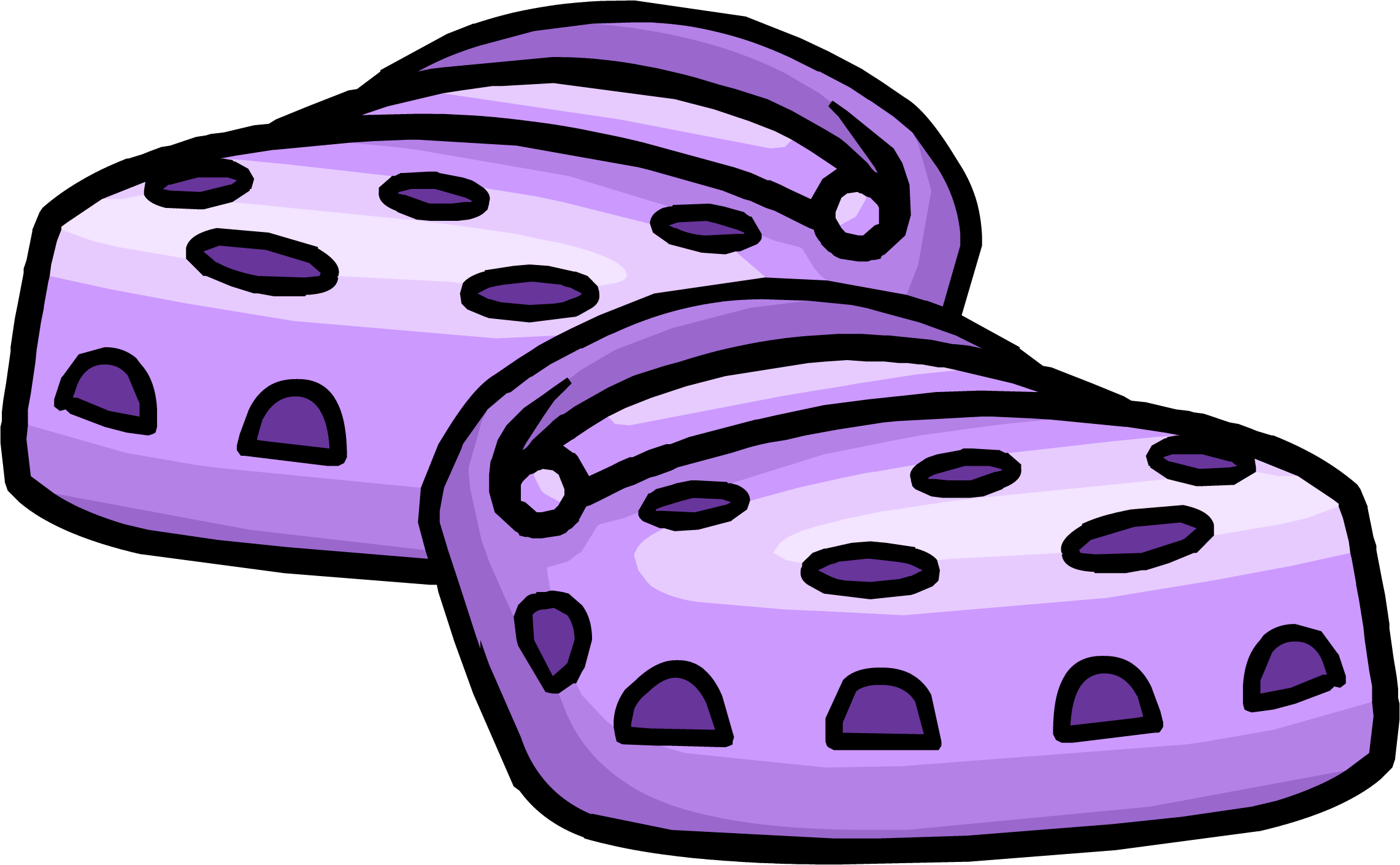 Purple Cuckoo Ka-shoes - Club Penguin Purple Crocs (2282x1410)