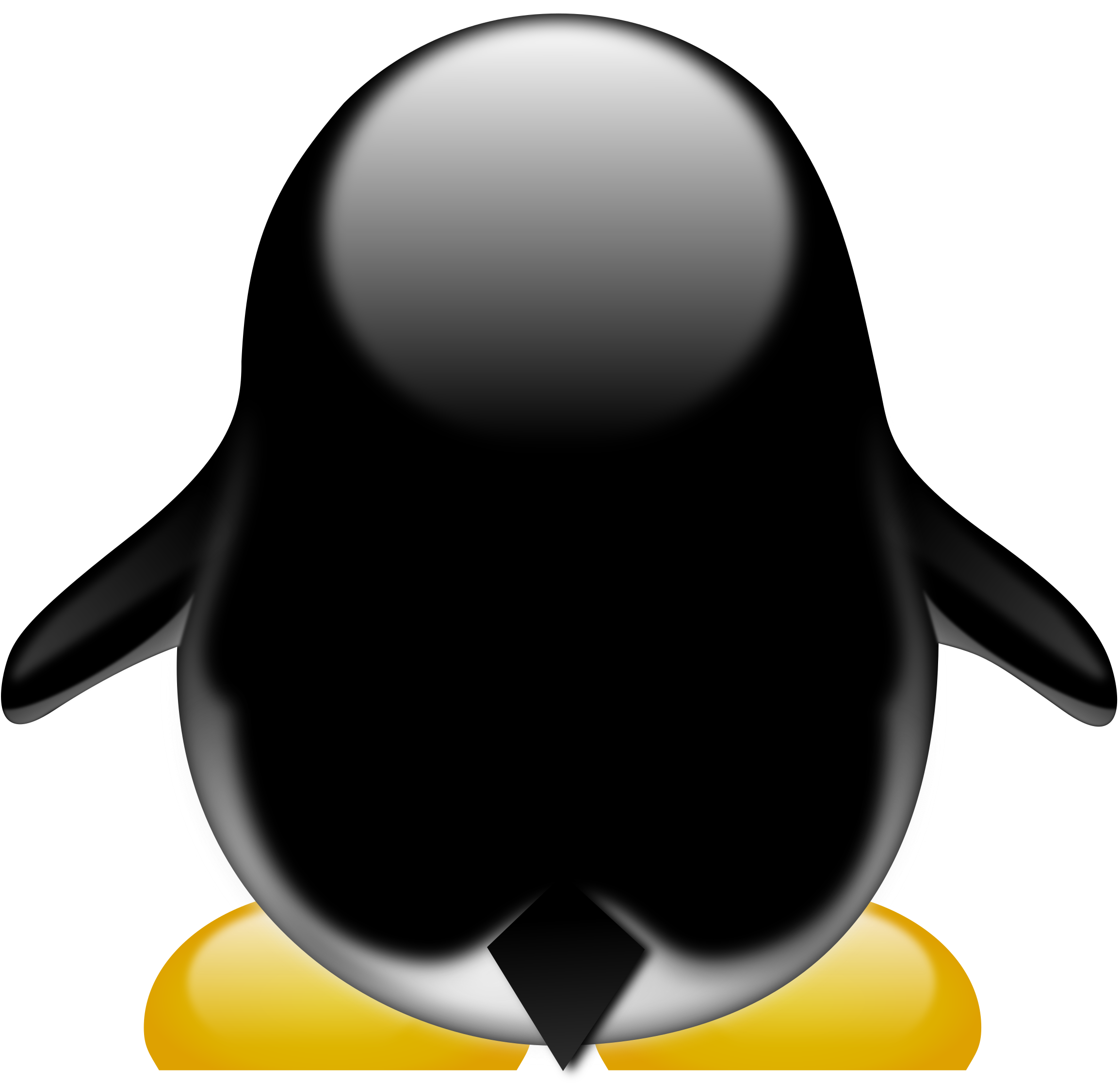 Cheer Megaphone Clipart - Cartoon Penguin Back View (2400x2400)