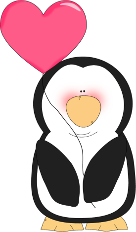 Penguin Valentine Heart Clip Art - Birthday Message For Men (275x467)